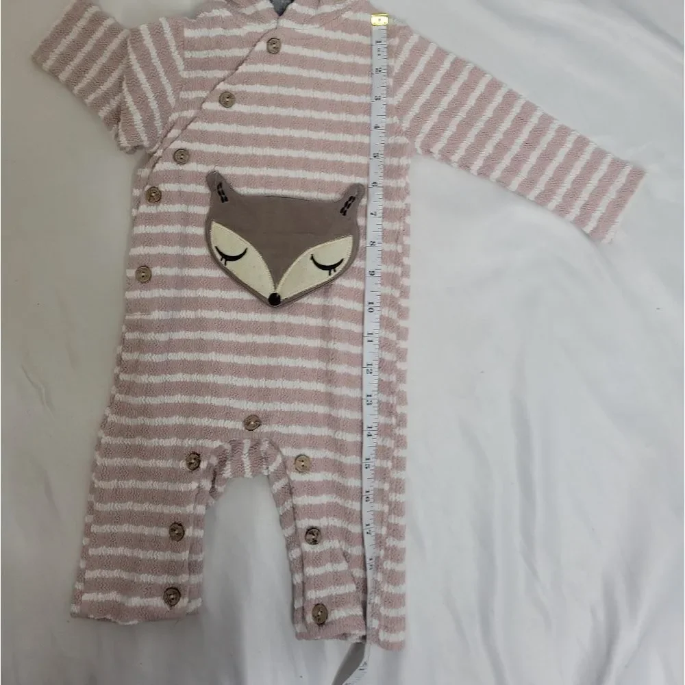 KISS THE LITTLE TROJAN bunny ear striped one‎ piece outfit 3-6 months